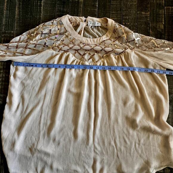 Hayden Gold Sheer Oversized Blouse Size S - Picture 5 of 7